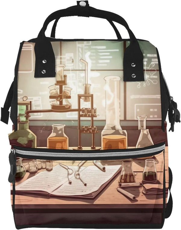FHEDVBN Chemistry Lab Diaper Bag Backpack for Women Multifunction Waterproof Mummy Backpacks for