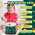 8'' 6.5'' 2 Boao Floor Tom Drum for Kids W x H Wooden Percussion Instrument Music Drum with Rainbow Mallets Dinosaur