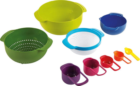 Casdon Joseph Joseph Nest Toy Food Prep Set - Colourful Utensils for Children Aged 3 Years & Up, Includes 9 Different