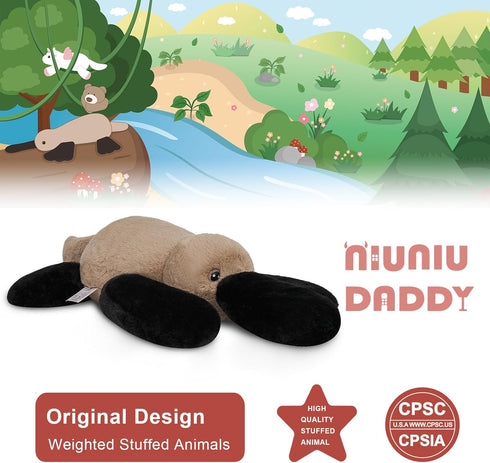 20" 3.3 Niuniu Daddy | Pound Weighted Platypus Stuffed Animals for Adults Kids, Weighted Stuffed Platypus Plush