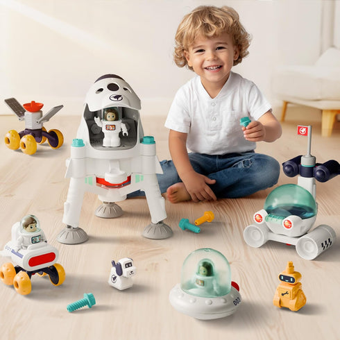 iPlay, iLearn Kids Space Toys, Spaceship Adventure Planet Playset W/ 2 Astronaut