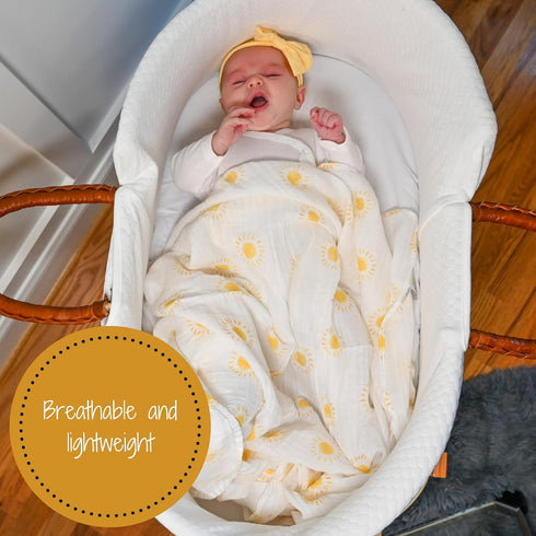 100% 47 47 Inches LollyBanks Baby Blanket for Boys and Girls, Cotton Muslin Swaddle Blankets for Newborns, x Soft