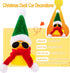 Christmas Rubber Ducks Car Ornaments, Mini Yellow Duck Dashboard Decorations with Hat, Scarf, Sunglasses - 2 Inches (C5)