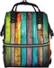 QSMJKLD Colorful Wooden Boards Diaper Bag with Changing Pad, Pacifier Holder - Multifunction