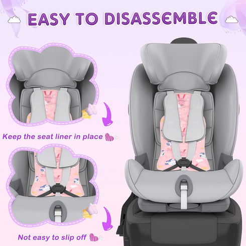 Qunclay 2 Pcs Baby Gel Car Seat Pad, Universal Breathable Seat Mat for Babies, Multifunctional Baby Stroller Seat