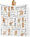 Novusopt Custom Blanket with Name Baby Sherpa Blanket Cow Personalized Baby Blankets for