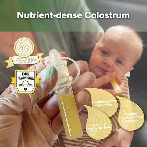 haakaa 2pcs Colostrum Collector Syringes for Breastfeeding Moms, 0.1oz/4ml Breastmilk Collector to Store and Feed