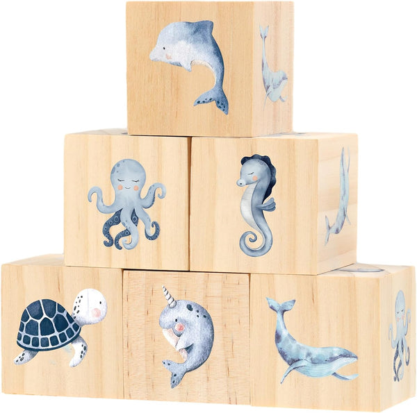 Kigley 6 Pcs Nursery Decor for Girls & Boys - Ocean Watercolor