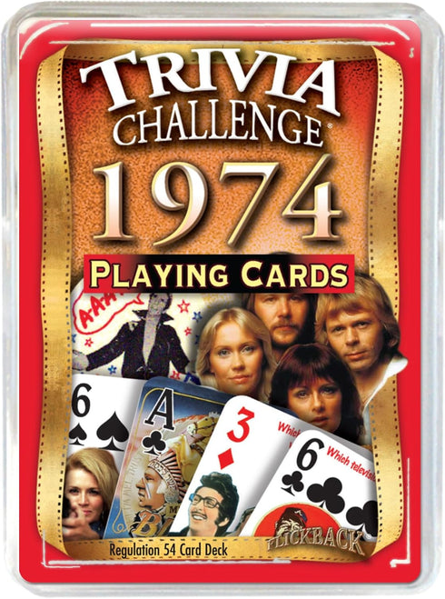 Flickback 1974 Trivia Playing Cards - 50th Birthday or Anniversary Cards
