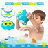 18months+ Swimming EKU Hippo Bath Toys for Kids Ages Toddler with Burger Stacking Cups Duck Crab Bath Time Water Play