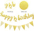 Boao Pre-Strung Half Birthday Decorations Set - 6 Months Happy 1/2 Birthday Banner, Gold Cake Topper, Triangle Flag