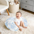 DILIMI Fitted Crib Sheets and Nursing Pillow Cover for Baby Boys and Girls, Blue Floral