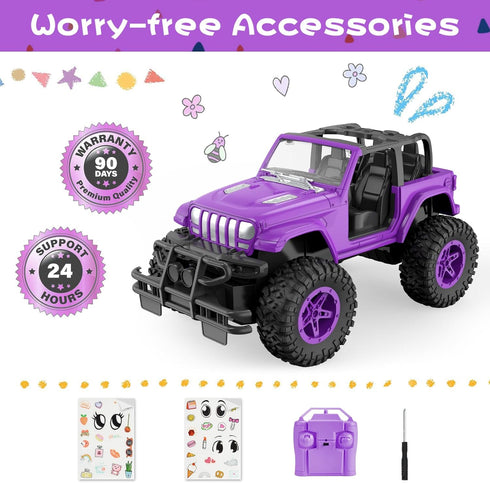 NQD RC Cars 1:16 Scale Jeep, 80 Min Playtime 2.4GHz Off-Road Trucks for Toddlers Girls Kids Teens