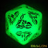 BESCON DARK ELVES Glowing Dice Set (7 piece), Oversized GLOW in DARK Carved RPG Dice Set
