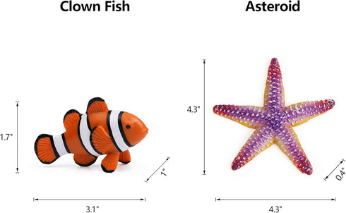 8pcs Playset UANDME Sea Animal Figures Realistic Ocean Animal Figurines Toy for Kids Cake Toppers Decoration