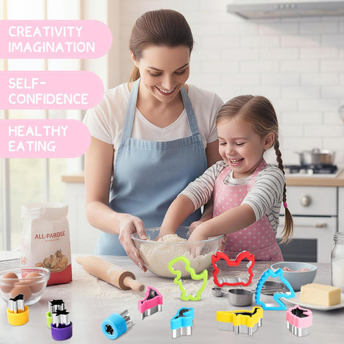 Set, Set Toddler Knife Kids Knife for Real Cooking with Vegetable Fruit Cutter Shapes Cutting Board Kid Safe Knives