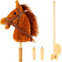 Stick Hobby Horse Riding Toy, Plush Stick Horse for Toddlers 3+, Fun Pretend Play with Clip-Clop Sounds