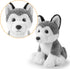 Realistic,9" Siberian Husky Dog Plush Stuffed Animals Dog Stuffed Animals Soft Cuddly Siberian Husky Stuffed Dog