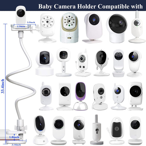 Flexible Baby Camera Mount Holder Stand Compatible with Nanit Pro, Vtech, eufy, HelloBaby HB65/HB66/HB248, ANMEATE