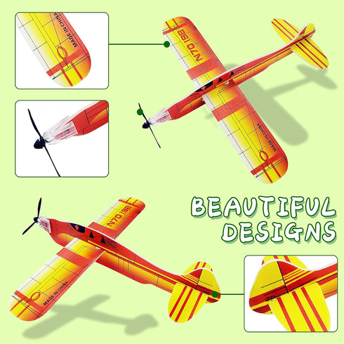 8" Toy,12 Packed 8-12(24 Airplane Different Designs Planes Toys For Boys,Foam Glider Planes Toys,Birthday Favors