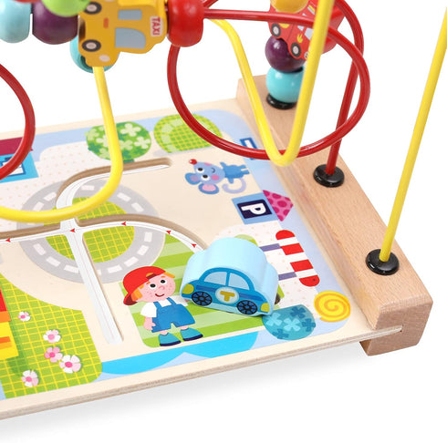 Wooden Bead Maze Toys for Toddlers, Colorful Roller Coaster Educational Toys, Birthday Gifts for Kids Boys Girls