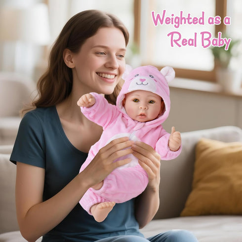 17-inch Aori Baby Dolls Realistic, Lifelike Soft Body Baby Girl That Look Real with Feeding Kit Included, Ideal Gift