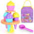 Beach Toys for Kids, 14pcs Sand Toys with Mesh Bag, Toddler Beach Essentials, Ice Cream Travel Sand Toys for Outdoor