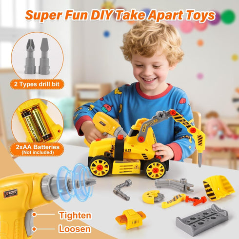 FLY2SKY 3 4 5 6 7 8 9 3 Set 6-8 Take Apart Toys for Year Old Boys in Construction Toy with Electric Drill Take Apart
