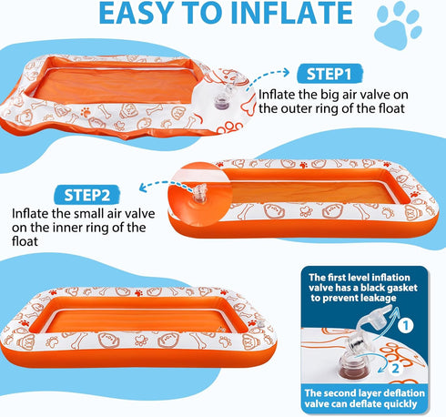 55x35/60x35 Inch 110/220 Lbs Large Dog Pool Float, Dog Float Raft for Pool Lake River, Puncture Proof Dogs Floatie Boat