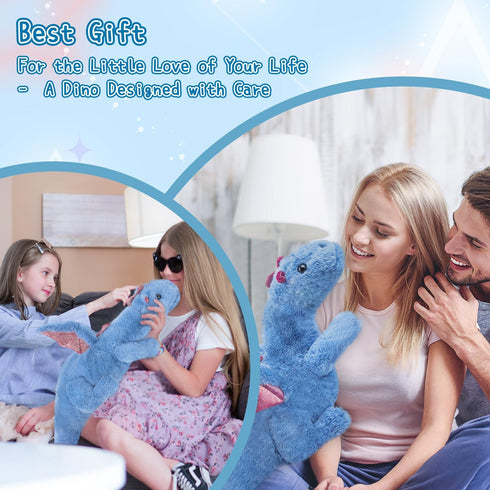 5Lbs 35.4", Weighted Stuffed Animal Heavy Soft Dragon Plush Toy, Blue Weighted Dragon Stuffed Animal for Kids