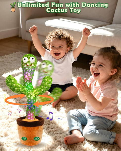6-18 1 2 3 Interactive Baby Toys Dancing Talking Cactus Toy, Singing Musical & Record Repeat What You Say, Funny Gift