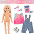 Ecore Fun 18 Inch Girl Doll Playset, 8 Pcs with Clothes and Accessories, Includes Doll and Hairpin