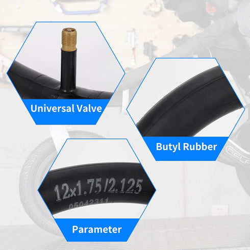 RUTU 12" x1.75/2.125 Inner Tube Replacement for BoB Gear Jogging Stroller, 2 Pack for Baby Jogger