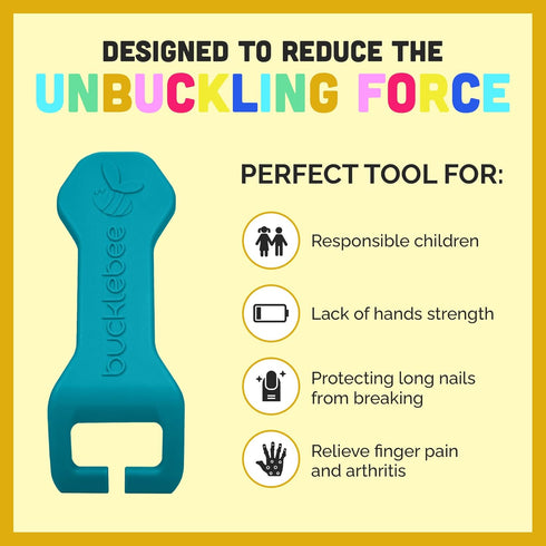 (2 Packs Bucklebee Easy Car Seat Buckle Release Aid for Children Unbuckle Car Seat Release Tool - Button Pusher