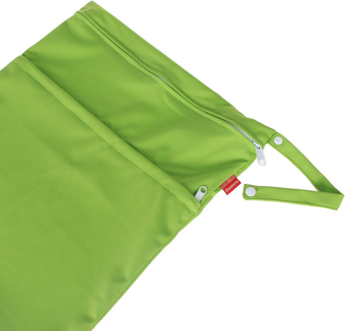 2pcs Pack Damero Cute Travel Baby Wet and Dry Cloth Diaper Organizer Bag(Large, Green+Light Blue)