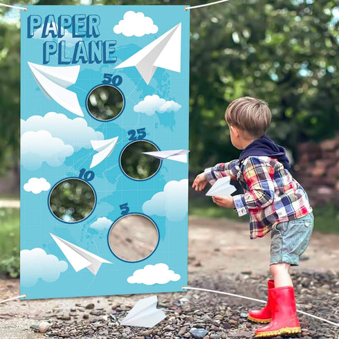 Summer TICIAGA Paper Plane Toss Game Banner, Throwing Target Banner for Glider Airplane, Fun Add-on Toys for Flying