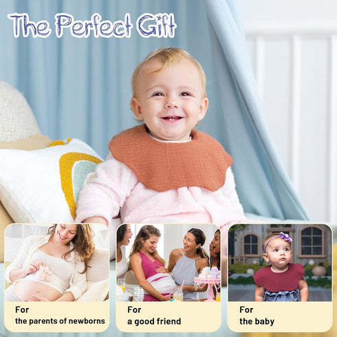 Muslin Cotton Baby Bibs for Teething and Drooling - Unisex