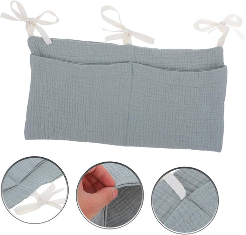Pure Cotton Storage Bag Double Slot Stroller Organizer for Bottles Diapers Hanging Bag Breastmilk Storage Travel