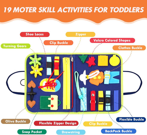 Busy Board for 1 Year Old - Montessori Toys for 2 Year Old, Baby Sensory Toys for Toddlers, Learning Activities