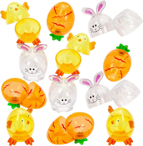 12 JOYIN Pcs Easter Eggs Shell Bunny Shaped Novelty Themed Characters for Easter Egg Hunt, Basket Stuffers Filler