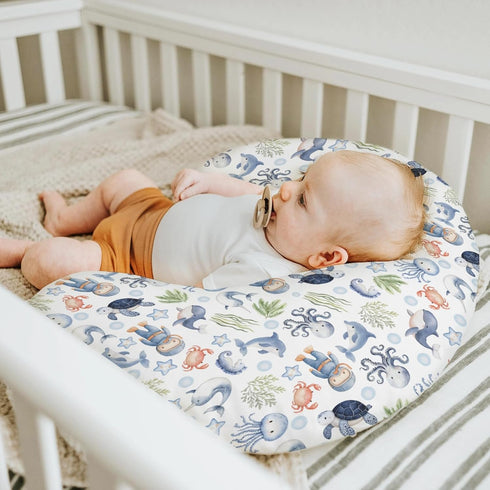Sea Animal Baby Nursing Pillow Cover for Boy Girl Diver Turtle Jellyfish Whale Sea Weeds Starfish Nursing Slipcover