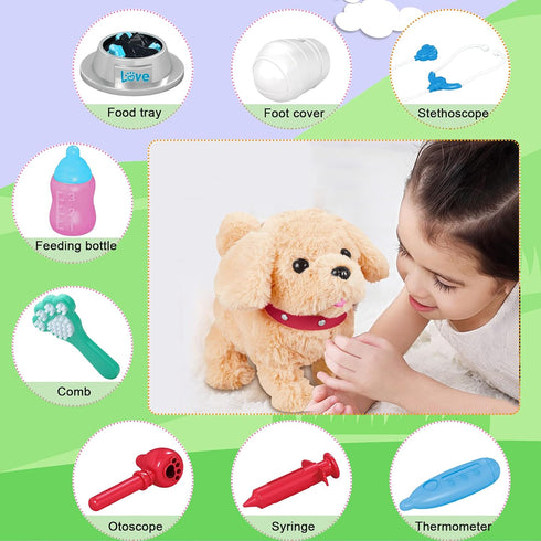 Koonie Toy Dog, Singing, Walking, Barking, Tail Wagging Plush Interactive Toy for Kids Ages 2-5