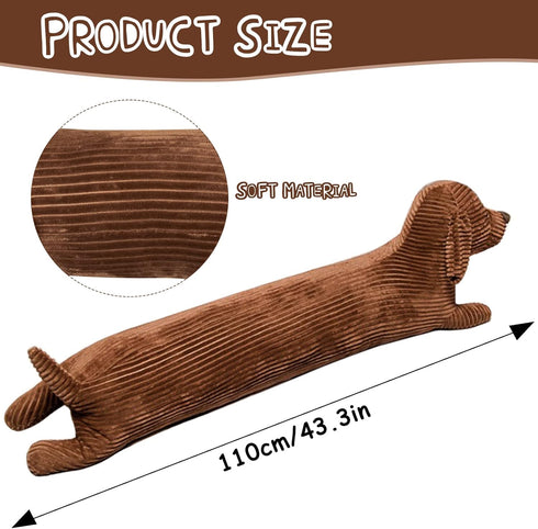 Enhopty 43” Giant Dachshund Dog Plush Pillow - Long Body Throw Sleeping Pillow for Kids, Christmas Gift (43inch,