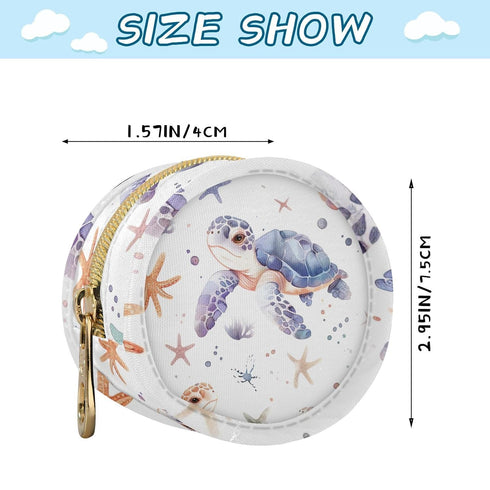 YETTASBIN Sea Turtle Portable Pacifier Holder Case with Metal Hook Buckle & Zipper for Diaper Bag and Stroller