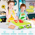 15 PCS Montessori Kitchen Tools, Toddler Knife Set with Wooden Safe Knife, Cutting Board, Crinkle Cutters for Kids