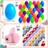 36 Pack Easter Eggs Fillers with Bunny Plush, Easter Basket Stuffers for Kids Easter Eggs with Toys Inside, Easter Mini