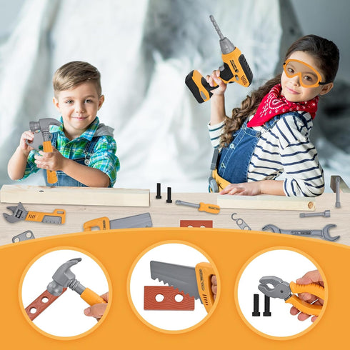 Set Set 3 4 5 Kids Tools for Boys,Toddler Tool with Tool Bag & Electronic Drill,Construction Pretend Play Tools