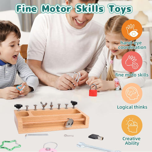 Set 3 4 5 Montessori Screwdriver Board Lock and Key Toys Kids Tools Nuts and Bolts Montessori Toys for Year Old