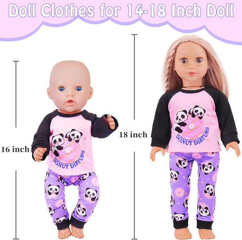 K.T. Fancy 5 Sets Baby Doll Clothes for 14-18 Inch Doll, Baby Doll Accessories for Reborn Doll, Gift for Kids