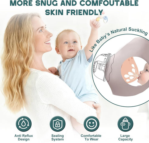 MAGEPAPA Wearable Manual Breast Pump, Lightweight & Portable Design, Food-Grade BPA-Free, Perfect for On-the-Go Nursing